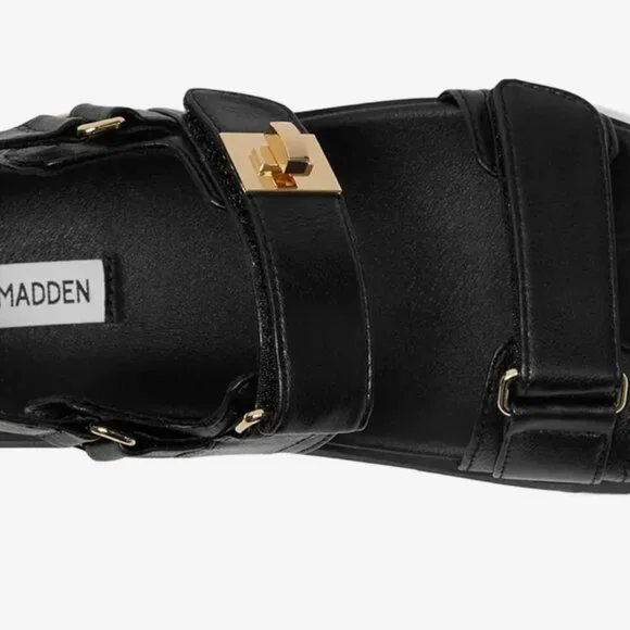 NWOT- Steve Madden Women's Mona Sandal Black - Size 8 - Picture 2 of 5